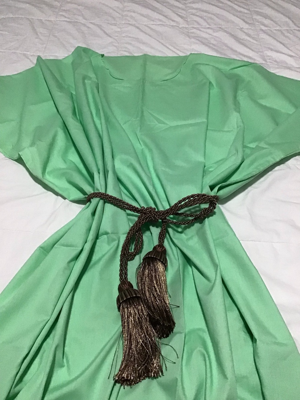 Light Green Kids Theater Long Robe Boy or Girl with sash/belt